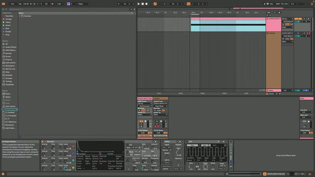 The problem: LFO drift — screenshot from the video