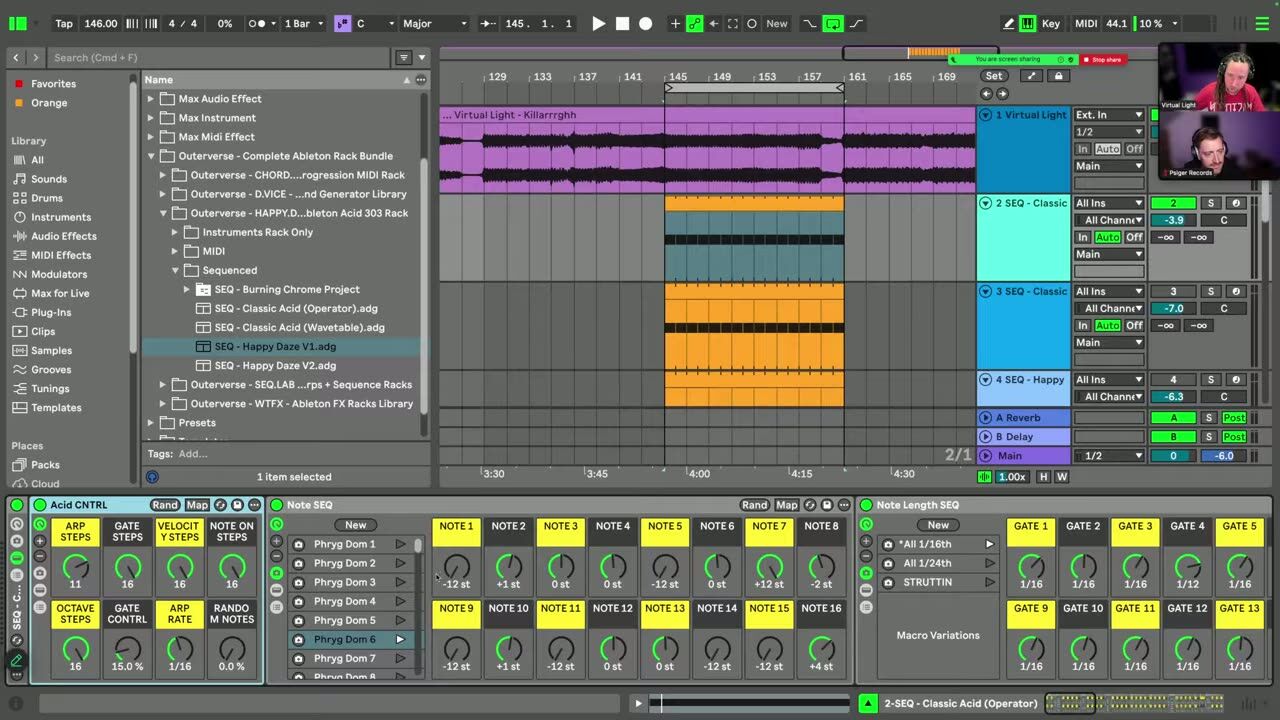 The control sequencer and glide — screenshot from the video