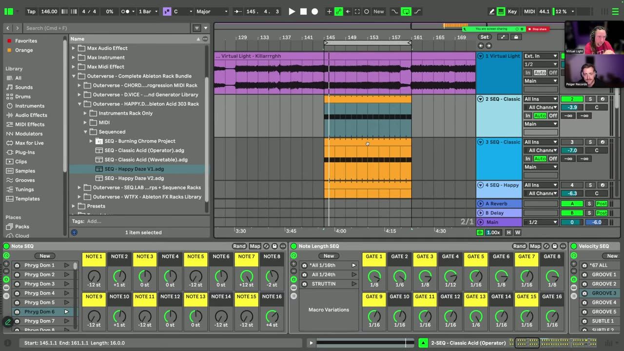 Rests and polyrhythmic patterns — screenshot from the video