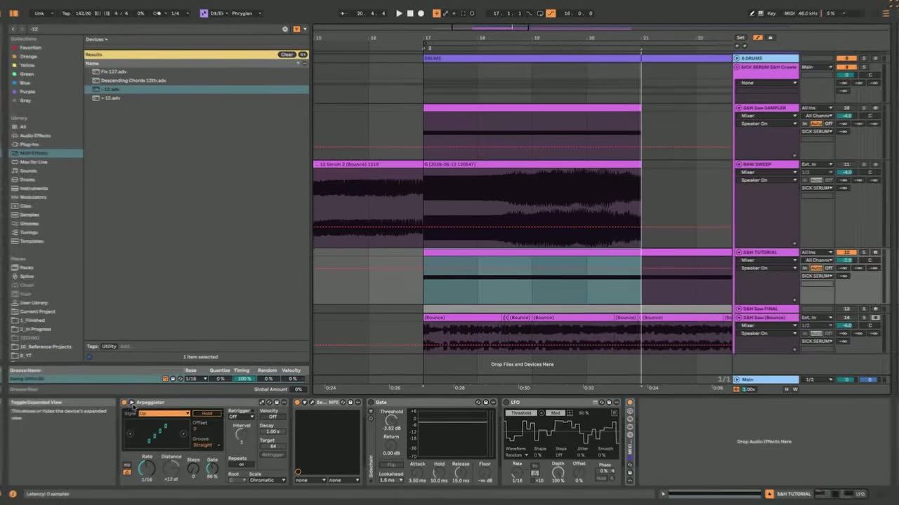 Build the sample-and-hold patch — screenshot from the video