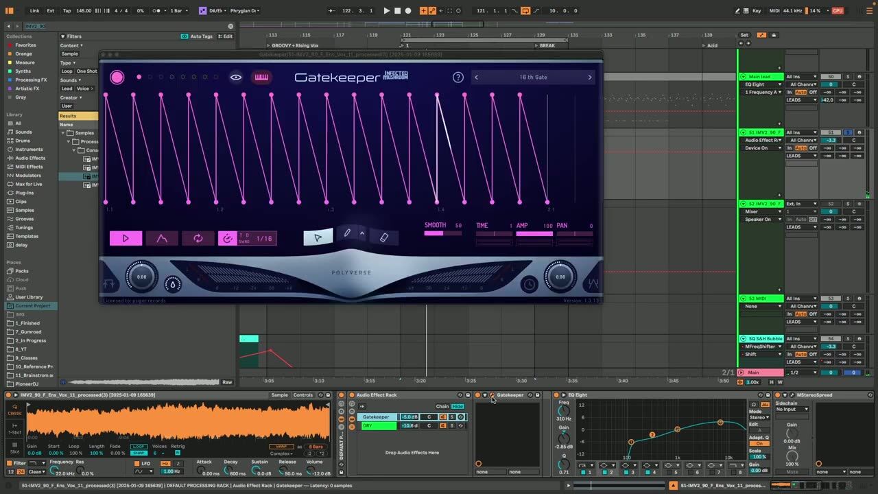Gate it rhythmically — screenshot from the video