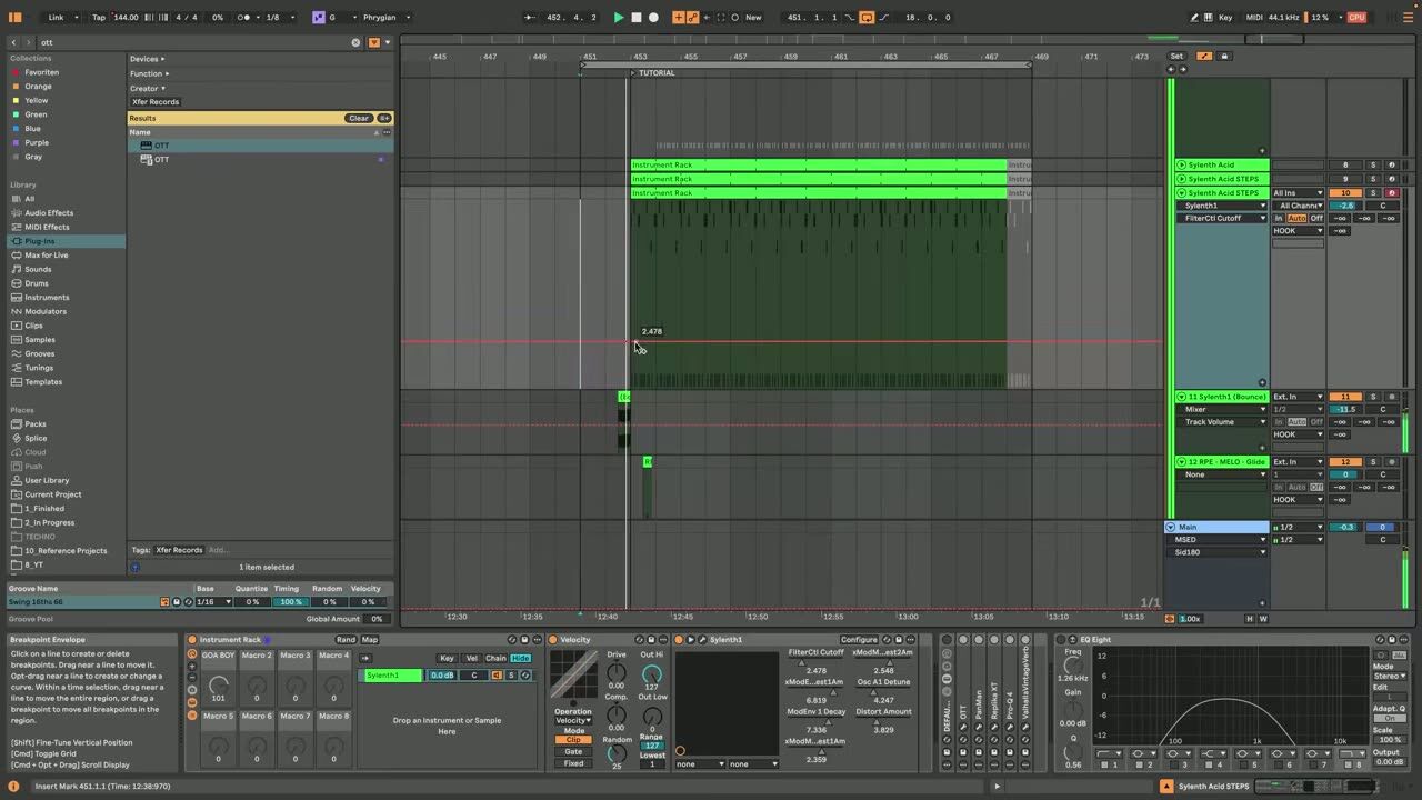 Accent and cutoff movement — screenshot from the video
