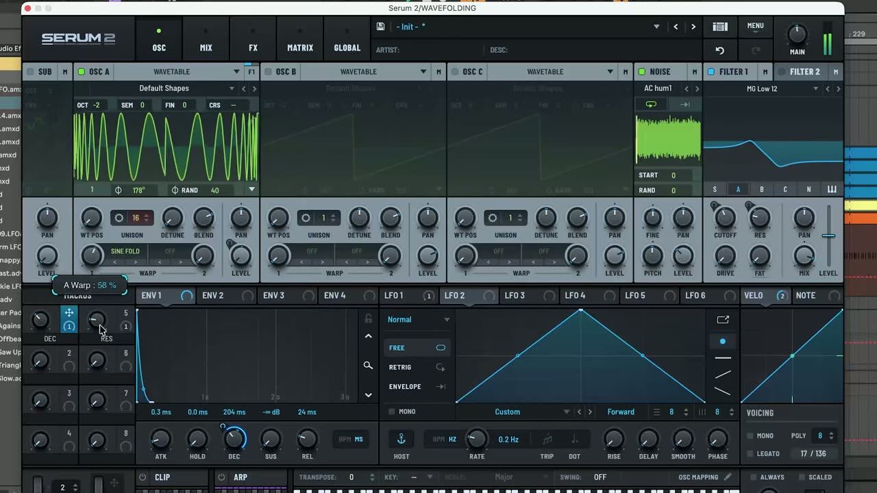 Wave folding FM — screenshot from the video