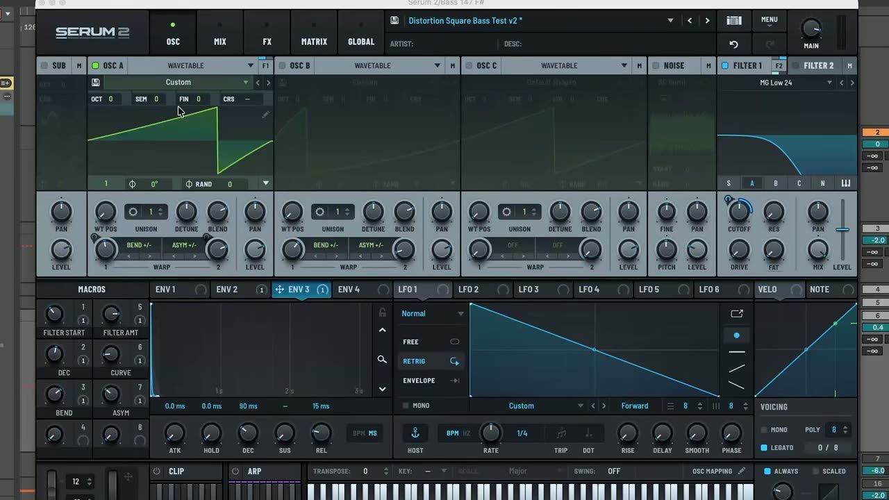 Wave warp: bend and asymmetry — screenshot from the video