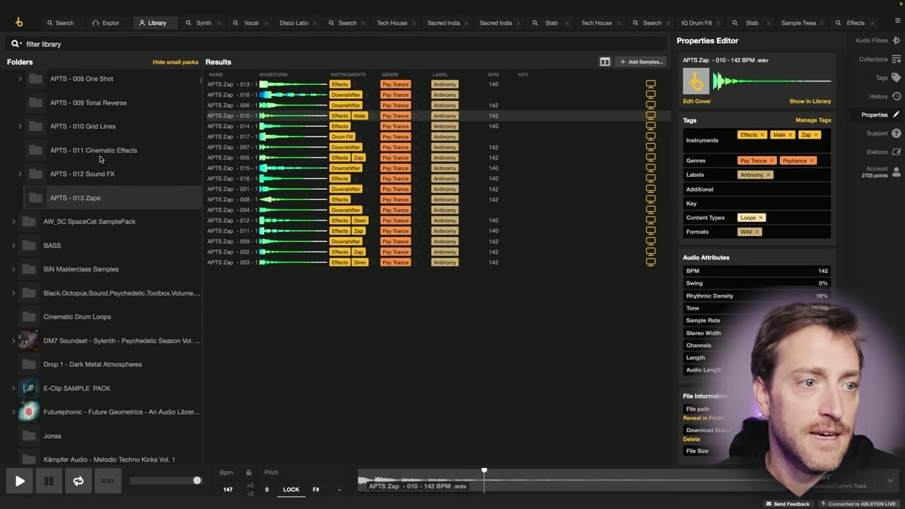 Organise your library for speed — screenshot from the video