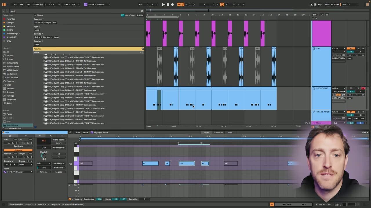 Jam the rhythm, then replace sounds — screenshot from the video
