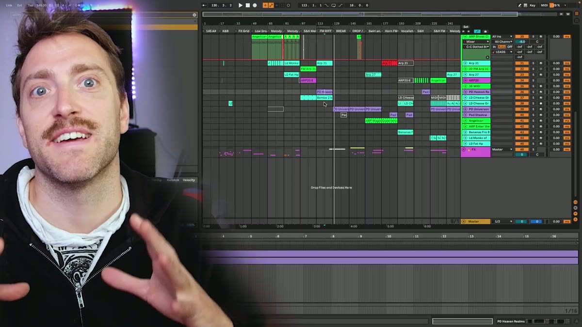 Ableton piano roll showing a psytrance lead melody
