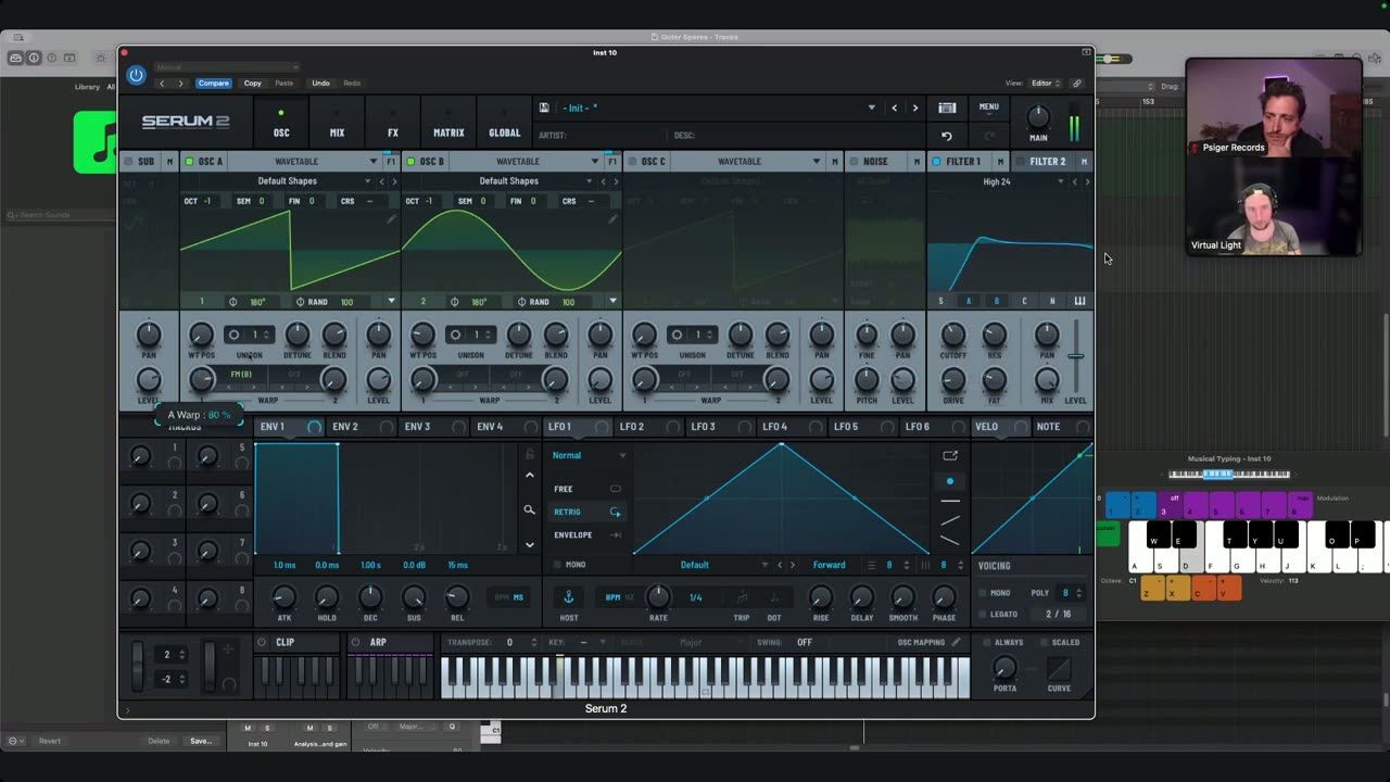 Working with wavetables — screenshot from the video