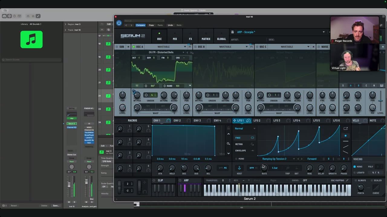 Shaping the sound live — screenshot from the video