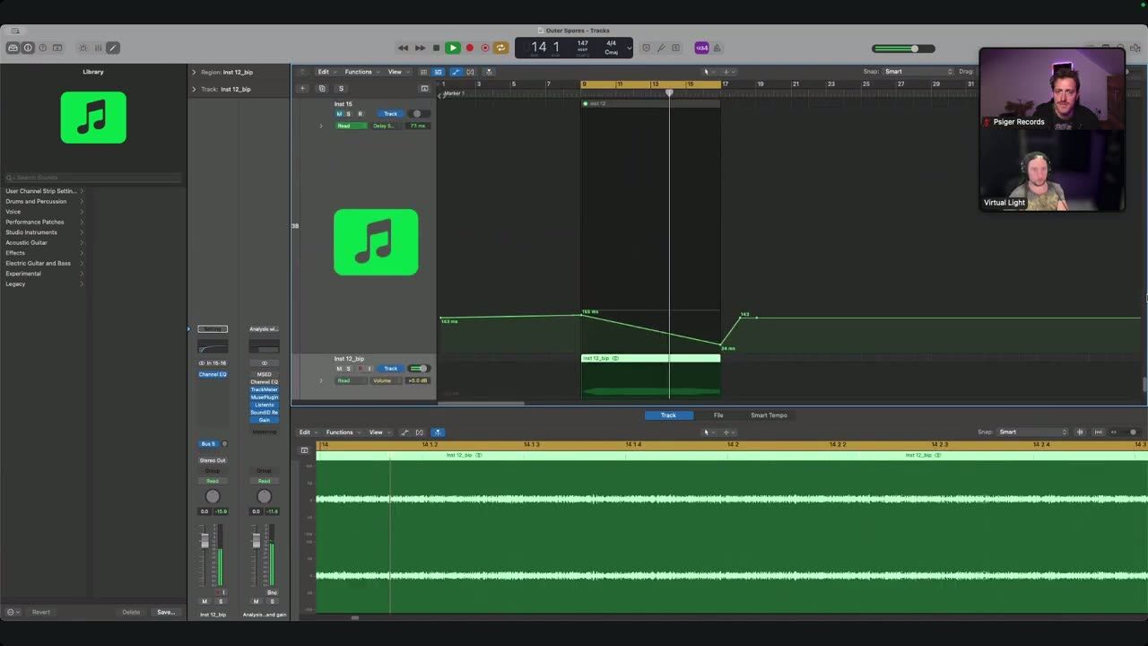 Shaping mood into the track — screenshot from the video