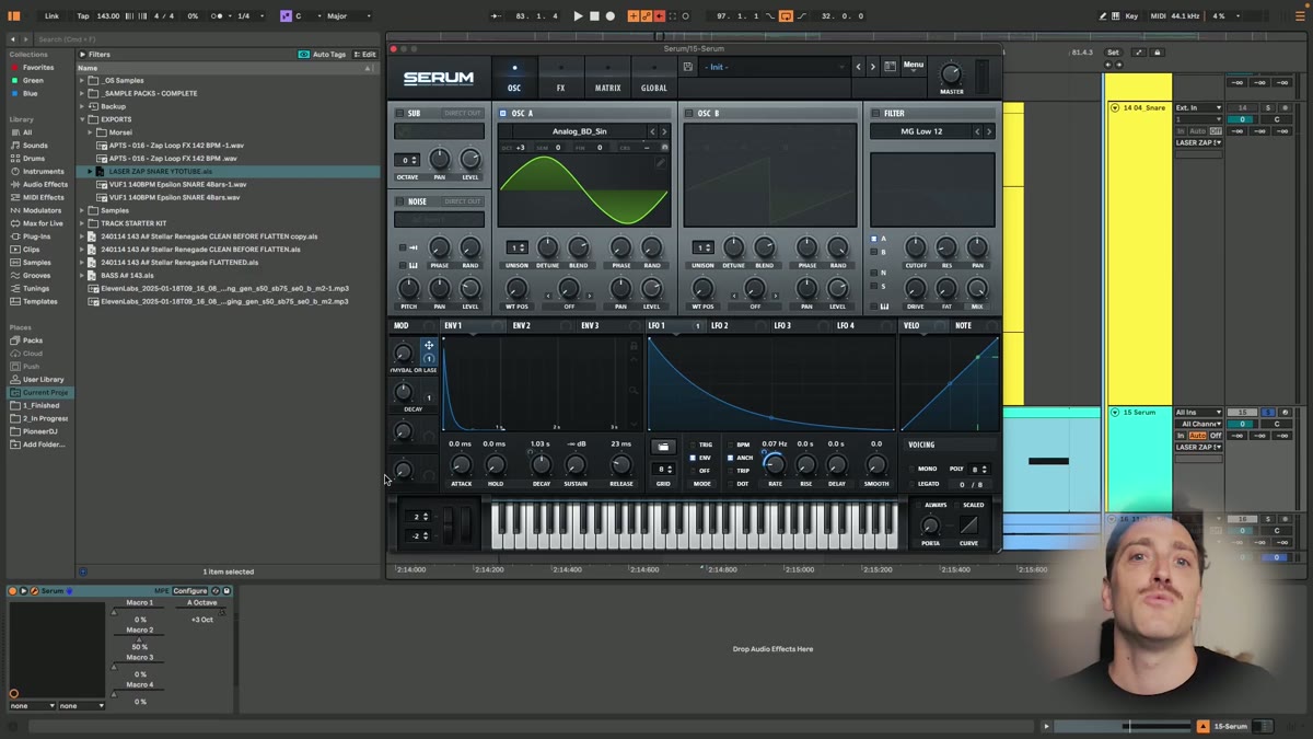 Shaping a psytrance snare hit in Ableton