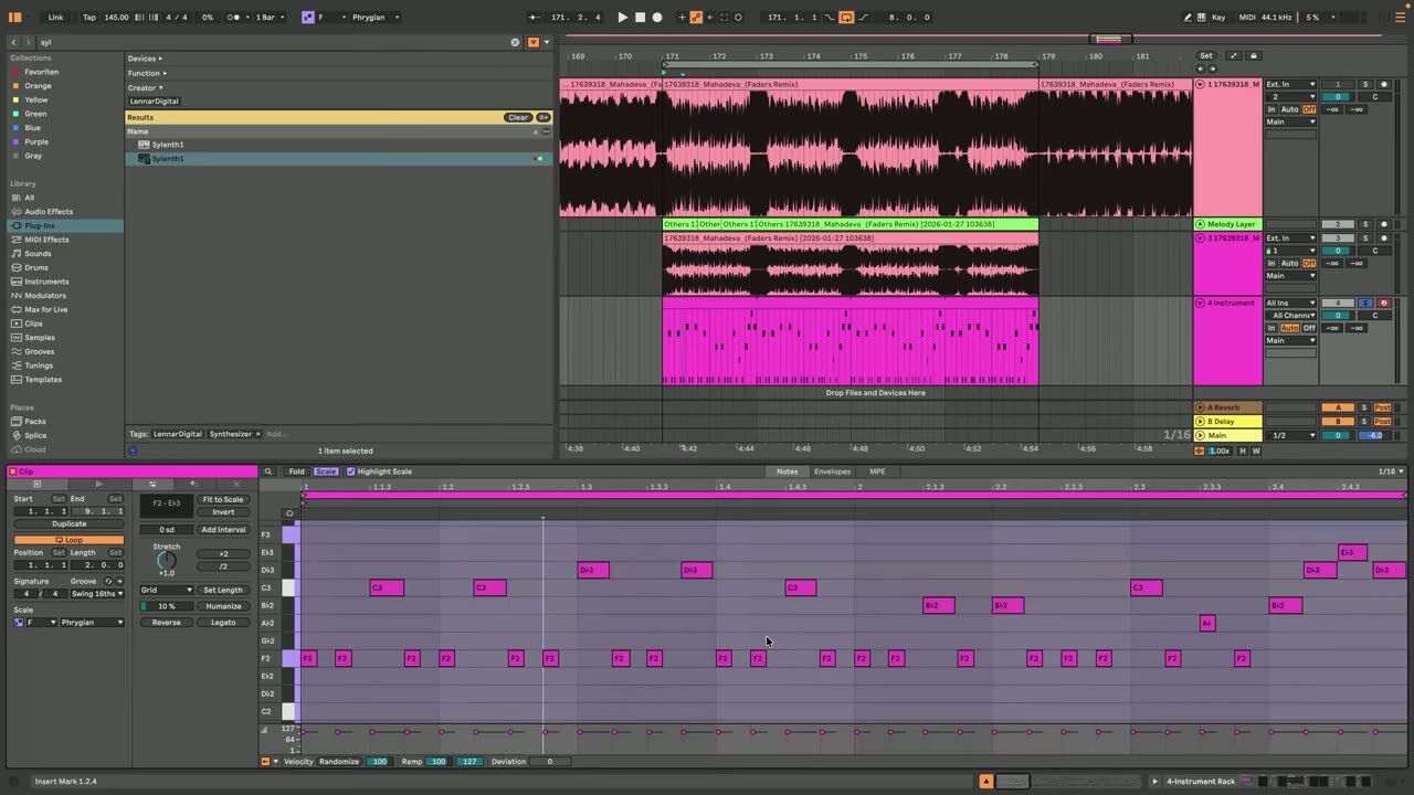 The melody, note by note — screenshot from the video