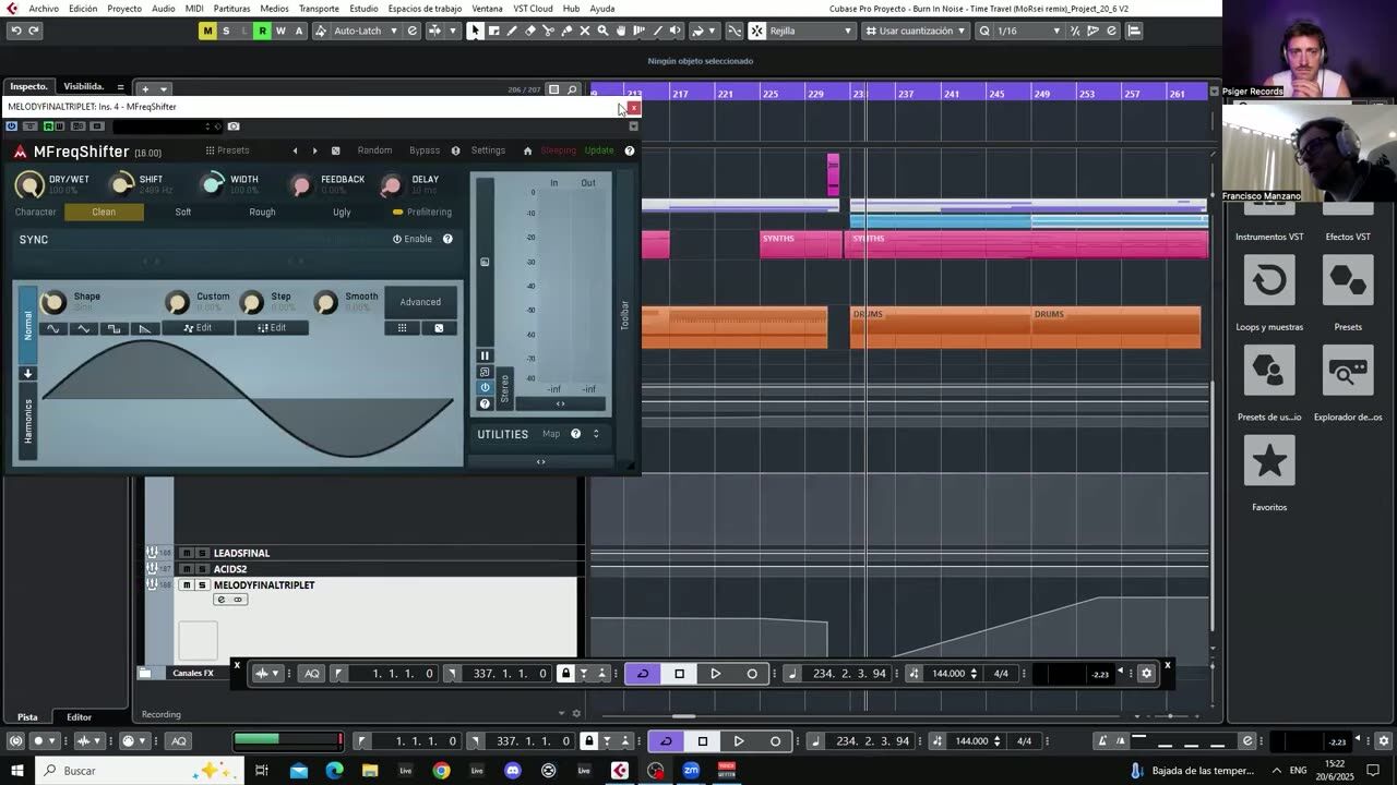 The pitch-shift subdrop technique — screenshot from the video