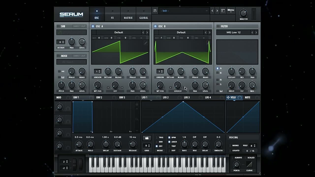 The FM synthesis setup — screenshot from the video