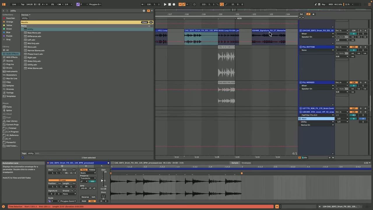 Combine fills from different banks — screenshot from the video