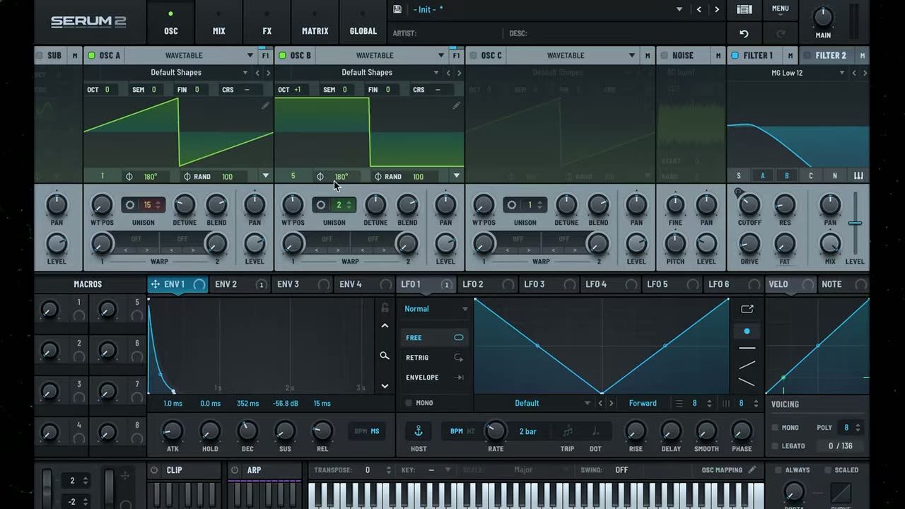 Shape the pluck envelope — screenshot from the video