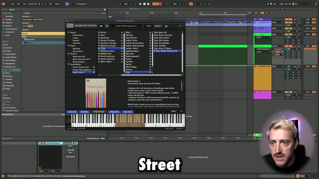 Select the instrument — screenshot from the video