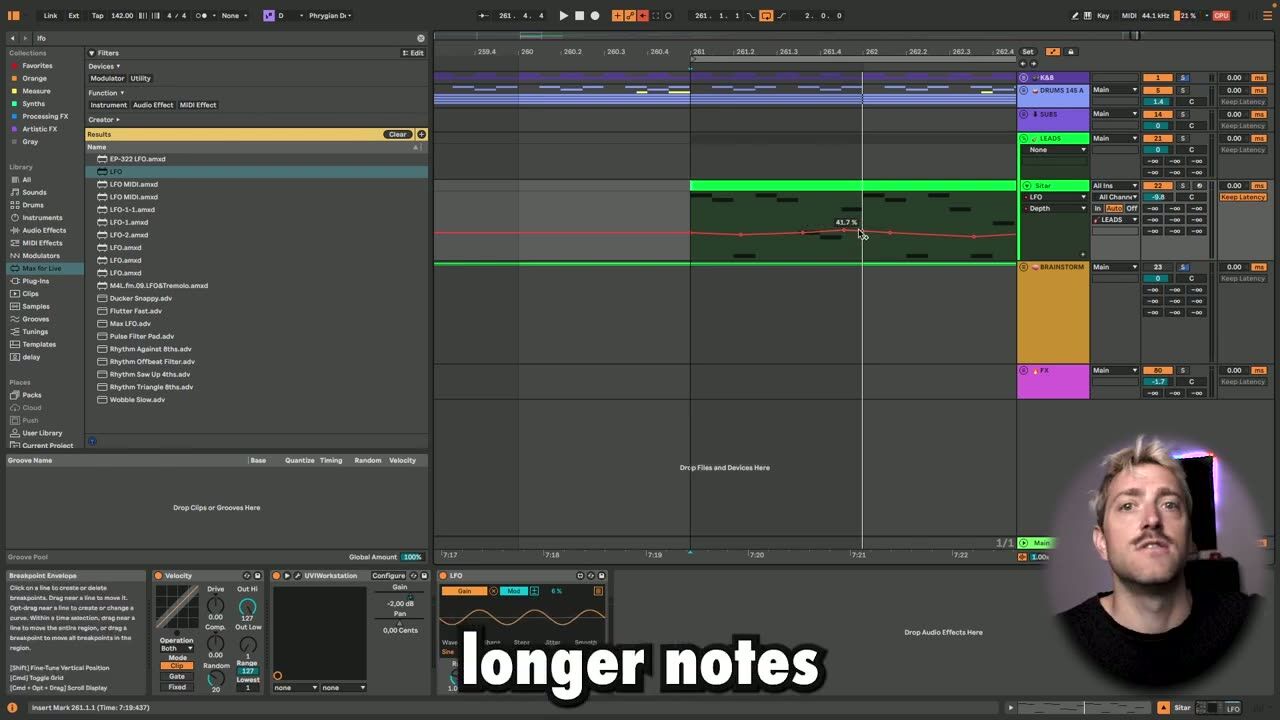 Vibrato and tremolo — screenshot from the video