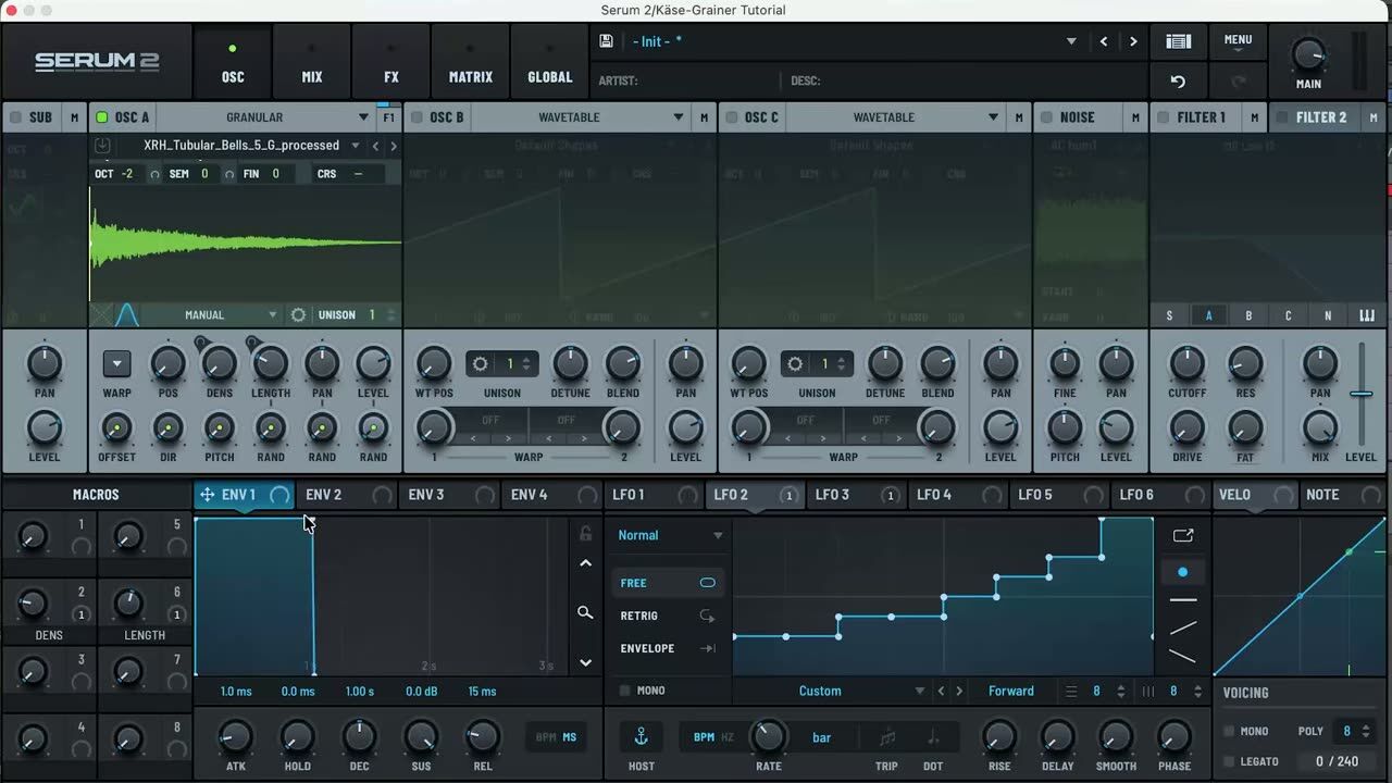 Macros and sample-and-hold modulation — screenshot from the video