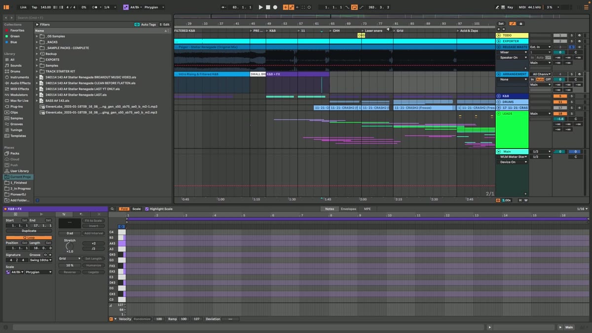 Drums layered into the psytrance groove