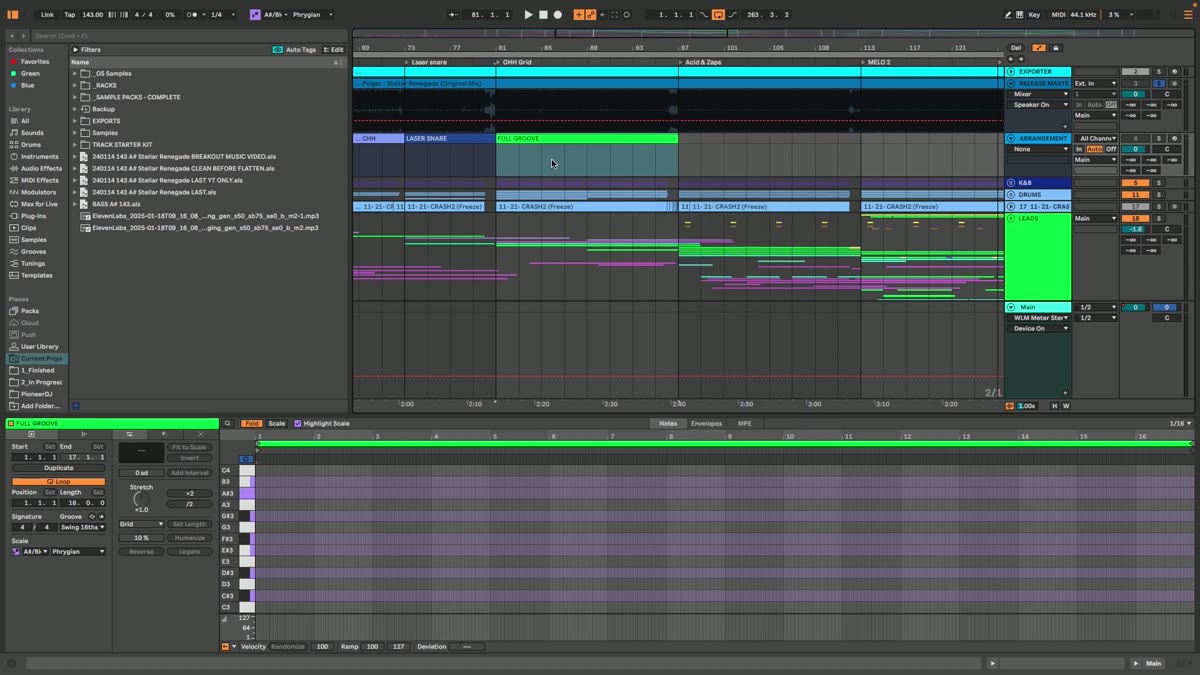 The full groove section before the break