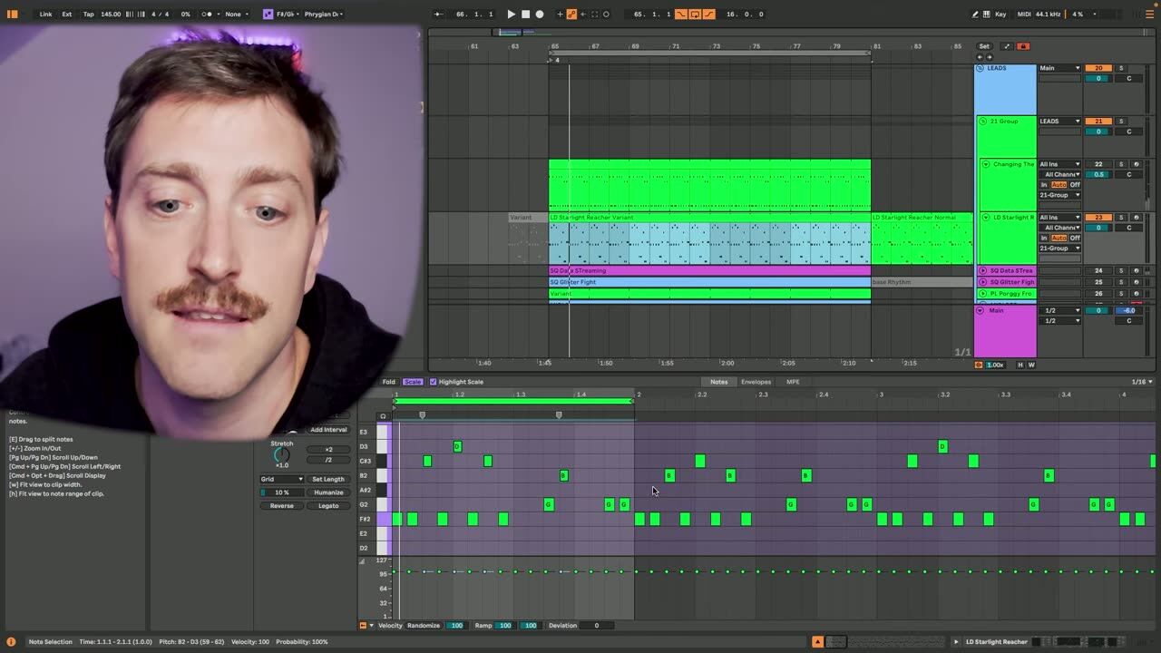 Rhythm, motifs and question and answer — screenshot from the video