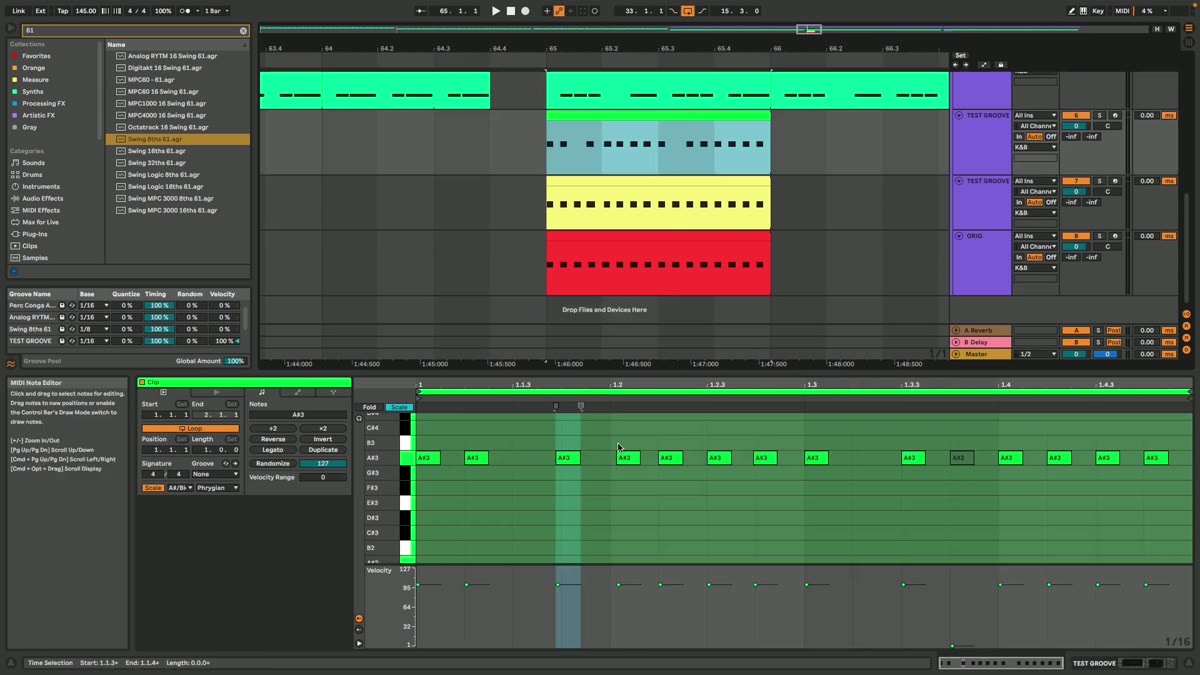 Experimenting with bass MIDI variations