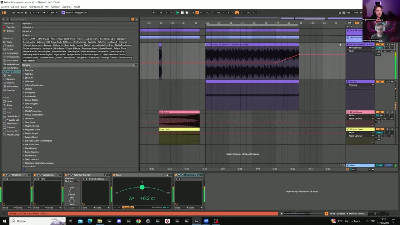 Build risers and transitions with delay — screenshot from the video